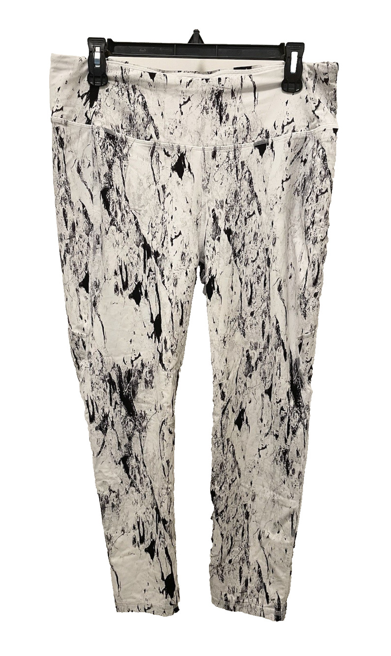 Calia by Carrie Underwood White/Black 7/8 Leggings with Side Pocket Size XL